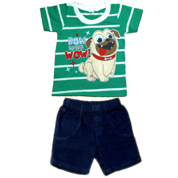 Camiseta verde + Pantaloneta Puppy Dog Pals