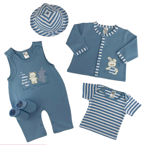 Manta Cobertor En Sleeping Azul y Blanco con Mangas Para Bebe